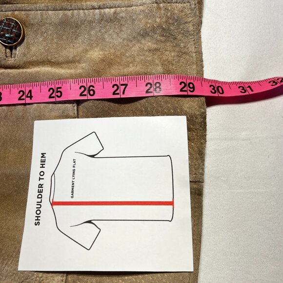 NEW LOOK Edgy Elegance: Quiet Luxury Tan Suede Blazer Flattering & Sophisticated - Picture 14 of 16